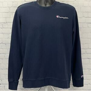 Champion Crewneck Sweatshirt M Medium Navy Blue Pullover Cotton Blend Streetwear
